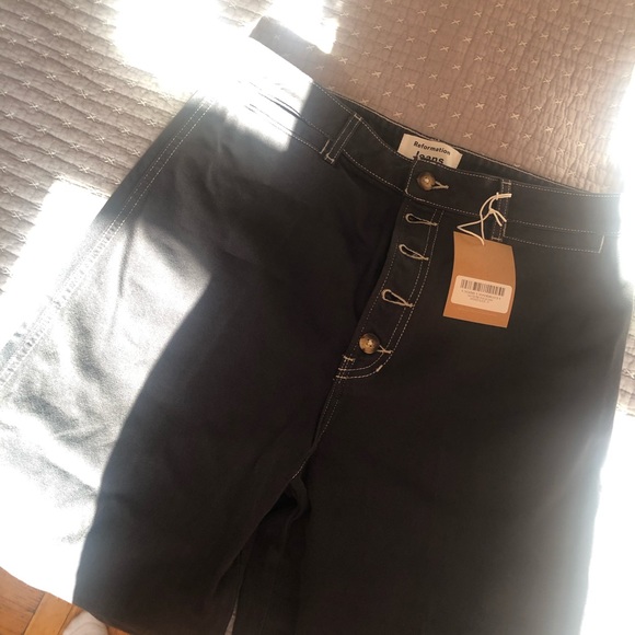 Reformation Lexi High Rise Wide Leg Jeans | in Washed Black color - Picture 5 of 5